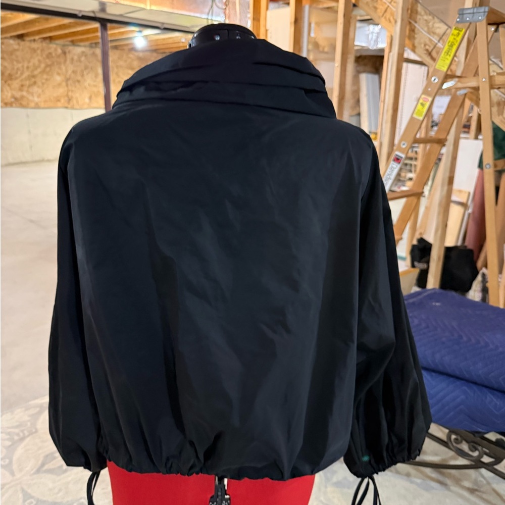 Black Hooded Jacket With Drawstring - image 4